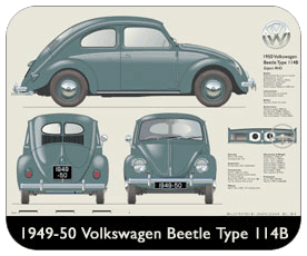 VW Beetle Type 114B 1949-50 Place Mat, Small